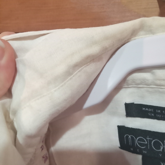 Metafuori New York linen cotton blend short sleeve button up shirt size XL - Picture 7 of 7